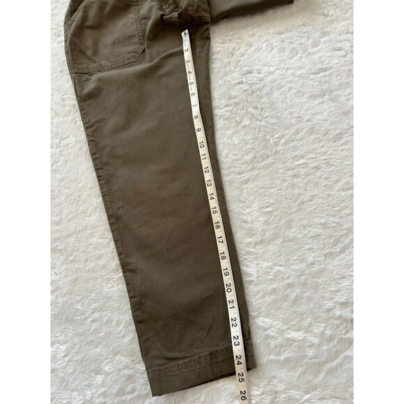 Marine Layer Womens Olive Green Cargo Pants Size 4 Cotton Blend Relaxed Cropped - Picture 2 of 6